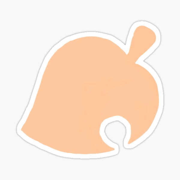 peach animal crossing leaf Sticker