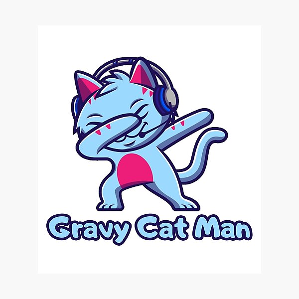 Gravycatman Photographic Prints Redbubble - gravy cat man roblox jailbreak 1st time