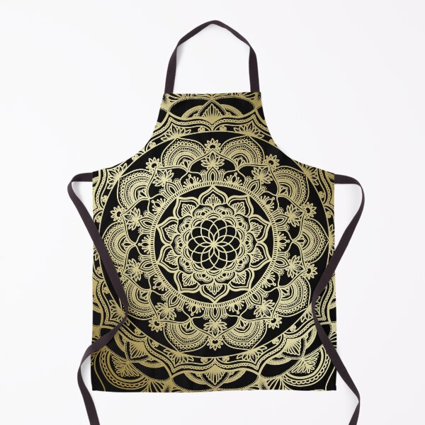 Item preview, Gold floral detailed bohemian mandala designed and sold by felinefeelings.
