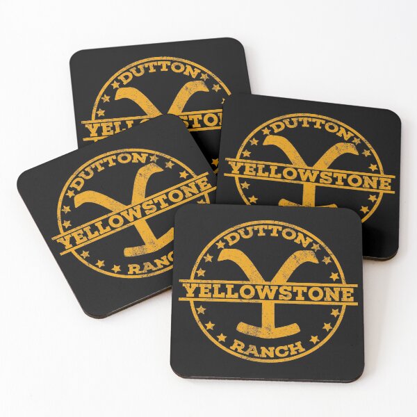 Yellowstone Dutton Ranch Montana Vintage Coasters (Set of 4)