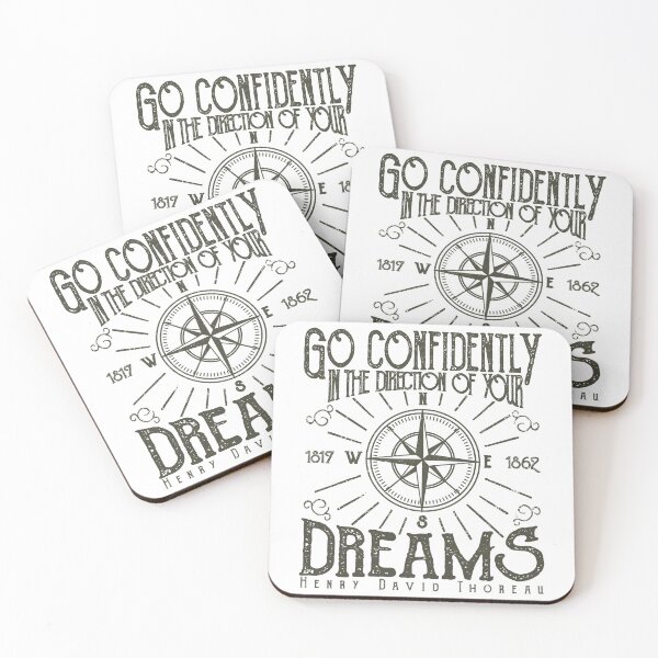 Item preview, Go confidently in the direction of your dreams Thoreau quote wisdom saying retro inspiration motivation designed and sold by LeBreab.
