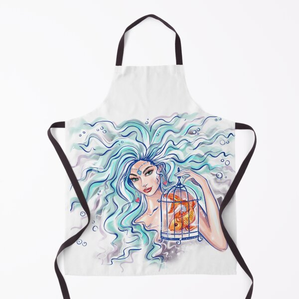 Item preview, Mermaid with a goldfish designed and sold by JeniLoArt.