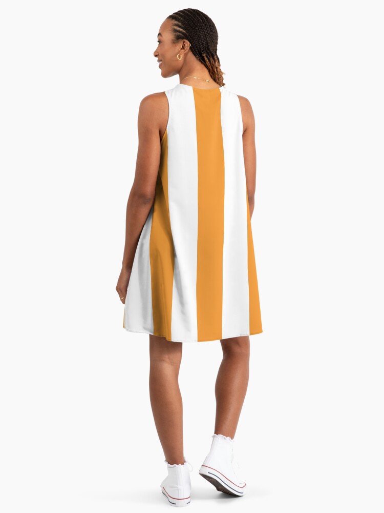 Medium ORANGE and WHITE Vertical STRIPES" A-Line Dress for Sale by  RachelMacht | Redbubble
