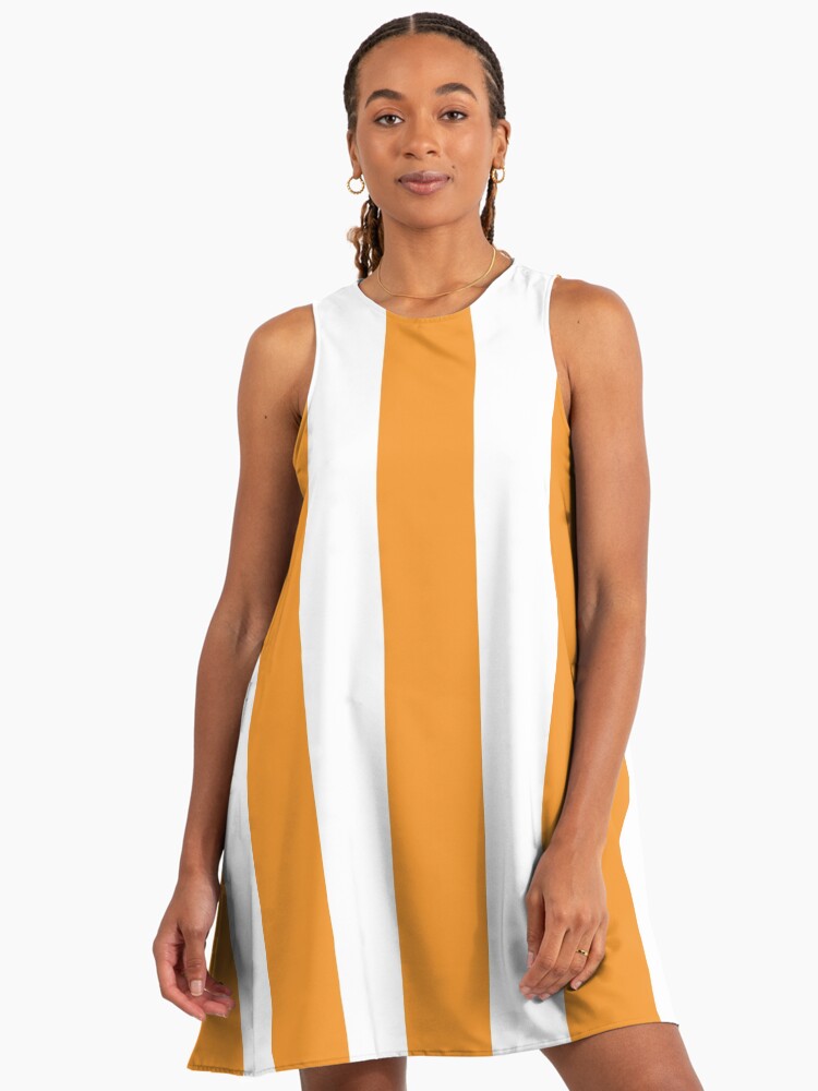 Medium ORANGE and WHITE Vertical STRIPES" A-Line Dress for Sale by RachelMacht | Redbubble Medium ORANGE and WHITE Vertical STRIPES" A-Line Dress for Sale by RachelMacht | Redbubble