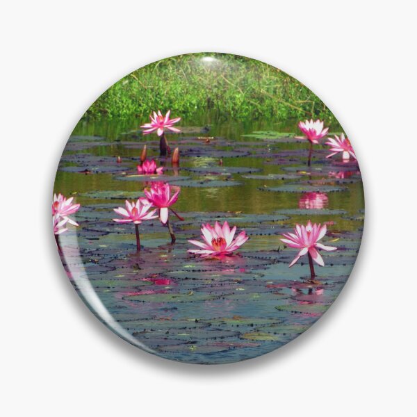 Item preview, nature.lily.pond.flower.trees designed and sold by kajolchandanart.
