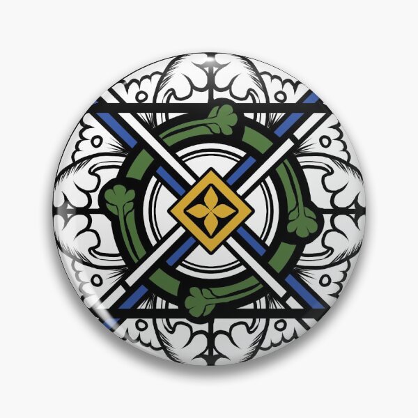 Item preview, English Stained Glass Grisaille: yellow, blue, green designed and sold by ninniku.