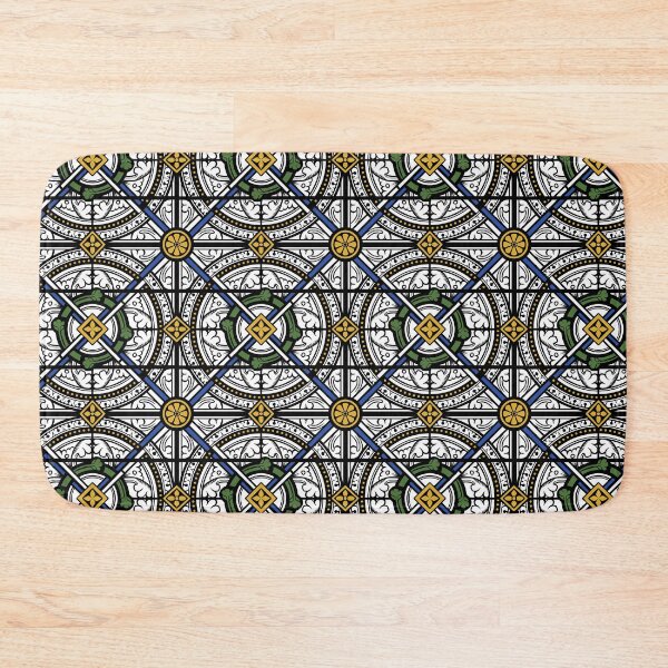 Item preview, English Stained Glass Grisaille: yellow, blue, green designed and sold by ninniku.