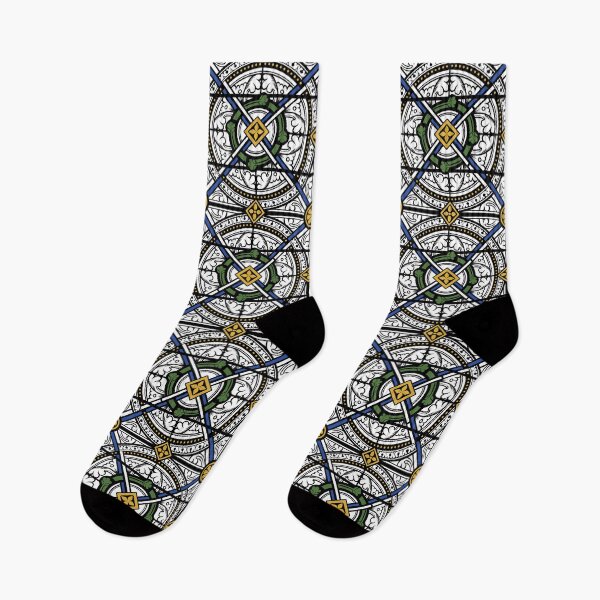 Item preview, English Stained Glass Grisaille: yellow, blue, green designed and sold by ninniku.