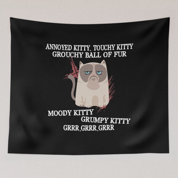 Item preview, Annoyed Kitty Touchy Kitty Grouchy Ball Funny Cat designed and sold by Dressed For  Duty.