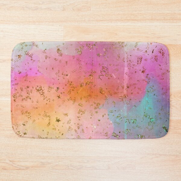 Artikelvorschau, Pastellregenbogen-Aquarell mit Goldkonfetti entworfen und verkauft von Designs By YL.