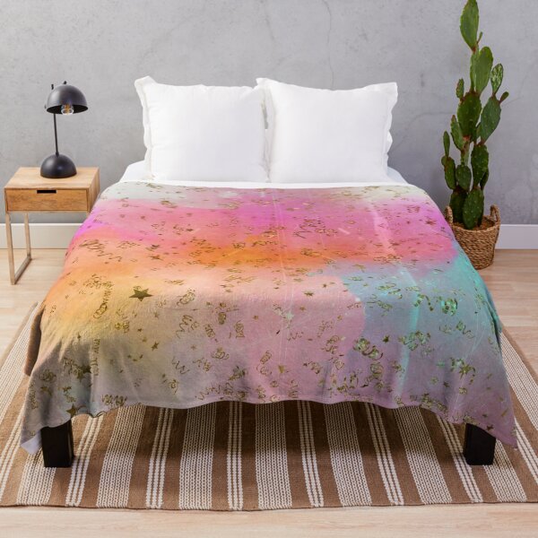 Item preview, Pastel Rainbow Watercolor With Gold Confetti designed and sold by Designs By YL.