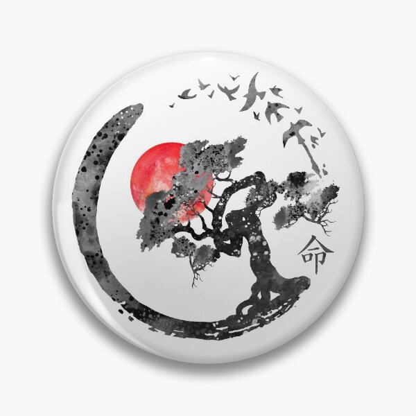 Item preview, Enso circle and Bonsai tree designed and sold by Rosaliartbook.