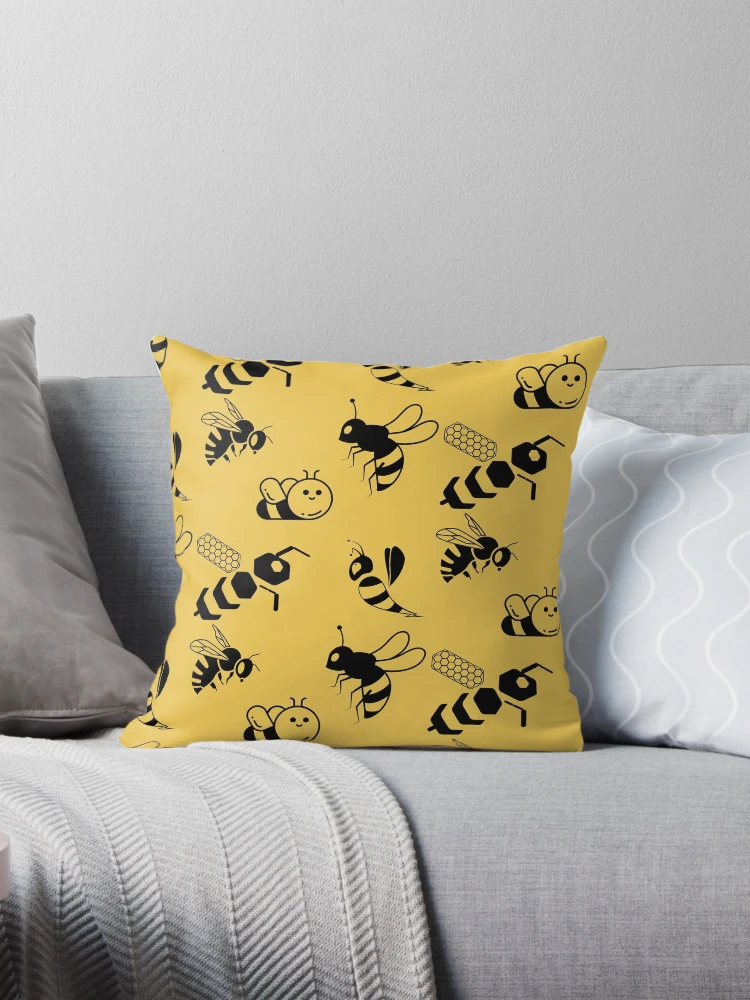 Thumbnail 1 of 4, Pillow, Bee pattern designed and sold by Patternsonly.