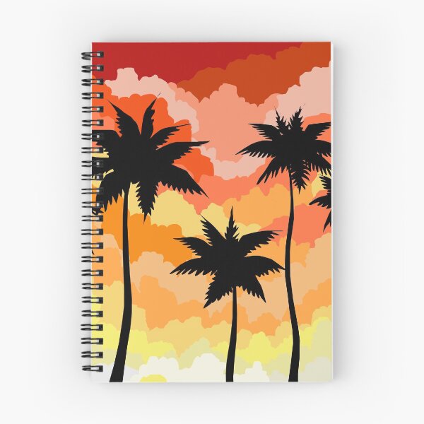 Item preview, sunset shades of orange palm trees designed and sold by Eyzedim.