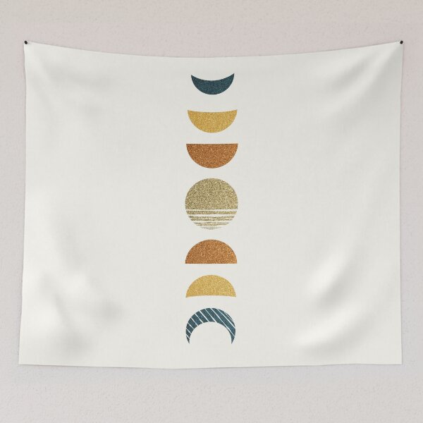 Item preview, Boho minimalist sun & moon with gold glitter designed and sold by weedezign.