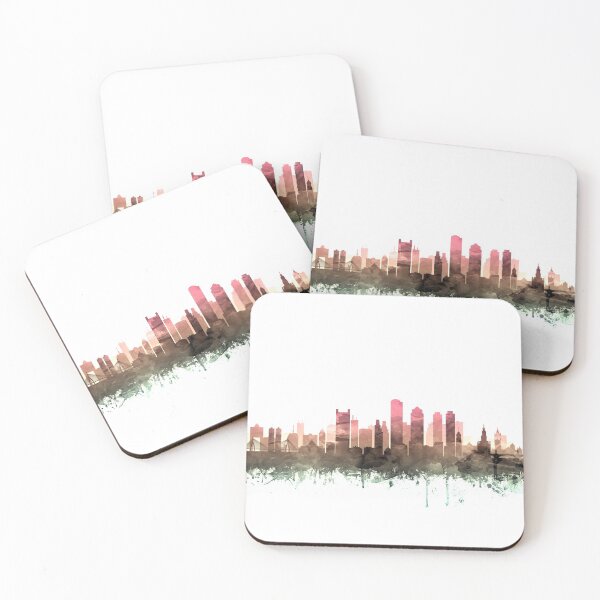 Item preview, Boston Skyline Watercolor Blush Taupe Green by Zouzounio Art designed and sold by zouzounioart.