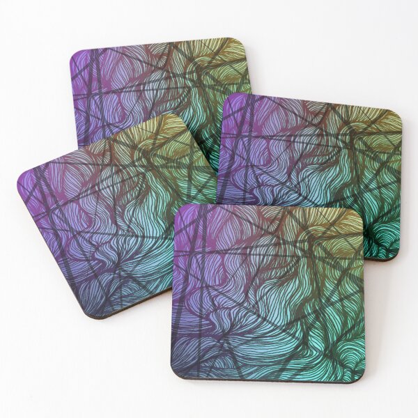 Item preview, Lines abstract turquoise purple black designed and sold by Susanne Margarete Lutz.