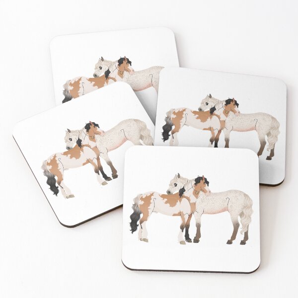 Item preview, 2 cuddling mustangs designed and sold by olivias-doodles.