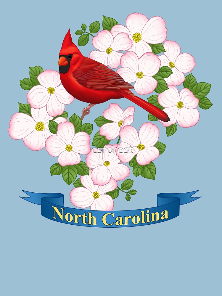 Five 20c NORTH CAROLINA State Bird and Flower Stamp Vintage 