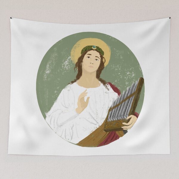 Item preview, St. Cecilia Charcoal Religious Icon  designed and sold by Mary Kate Cuccari.