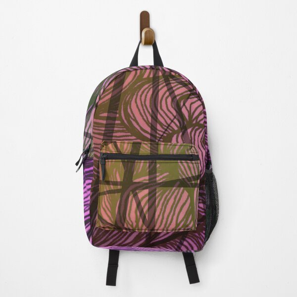 Item preview, Lines Abstract Pink Peach Green Black designed and sold by Susanne Margarete Lutz.