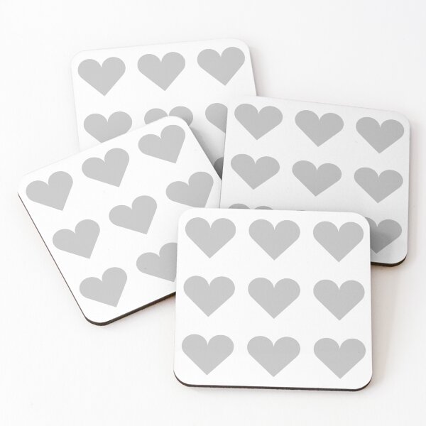 Item preview, Large SILVER GREY and WHITE LOVE HEARTS designed and sold by RachelMacht.