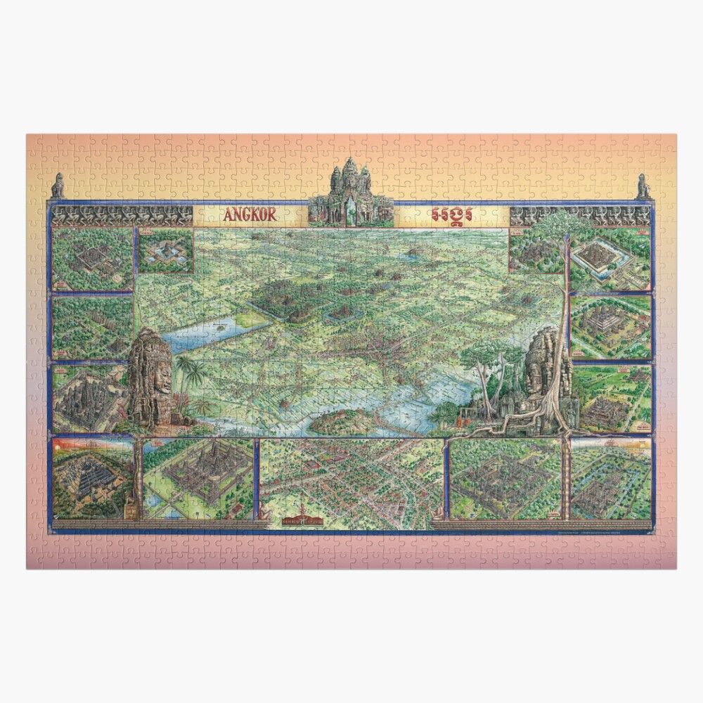 Angkor Wat Tempel Panorama Karte Puzzle