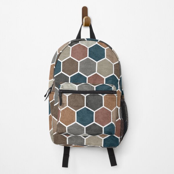Item preview, Hexagonal Textured Pattern Blue Brown Grey designed and sold by Jared Davies.