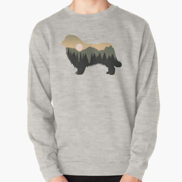 newfoundland dog forest mountain sunset gift Pullover Sweatshirt