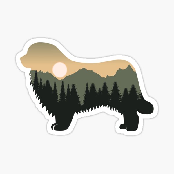 Item preview, newfoundland dog forest mountain sunset gift designed and sold by alaechamlal.