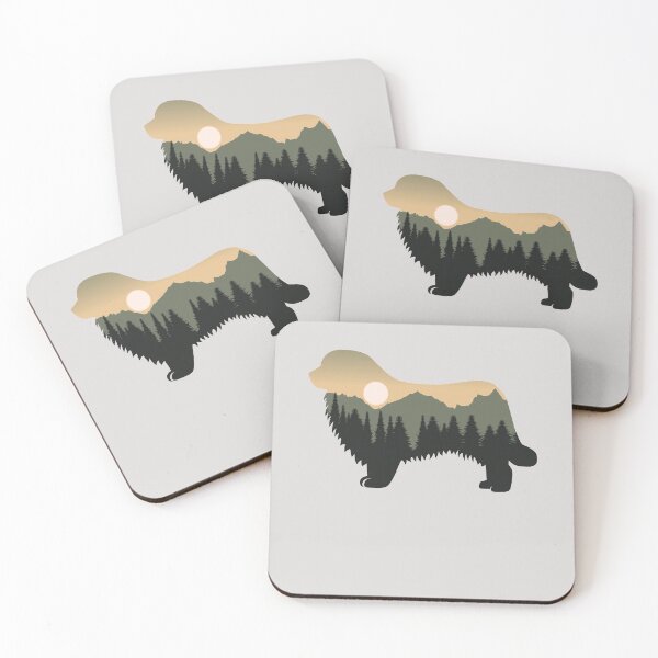 Item preview, newfoundland dog forest mountain sunset gift designed and sold by alaechamlal.