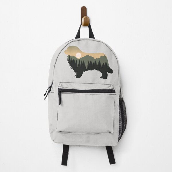 newfoundland dog forest mountain sunset gift Backpack