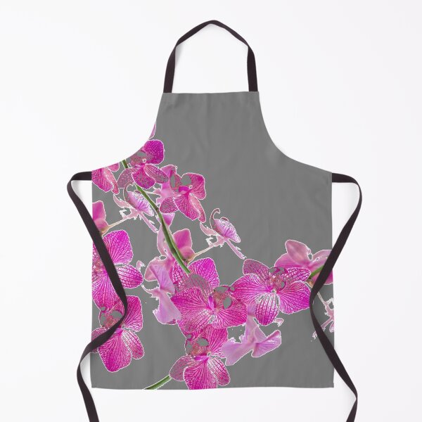 Item preview,  GREY TROPICAL FUCHSIA-PINK ORCHID FLOWERS ABSTRACT designed and sold by sharlesart.