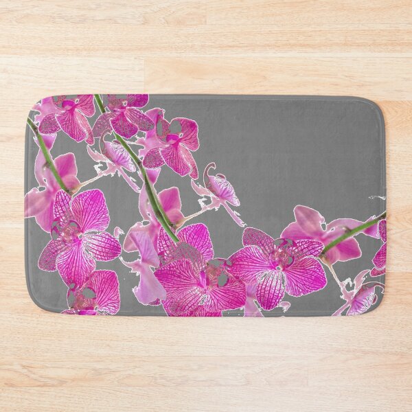 Item preview,  GREY TROPICAL FUCHSIA-PINK ORCHID FLOWERS ABSTRACT designed and sold by sharlesart.