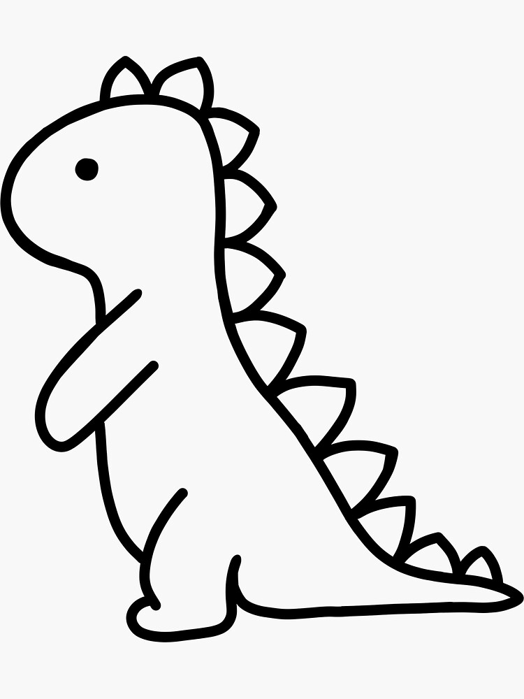 Dinosaur Stickers Printable  Black and White Dino Stickers