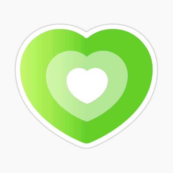 Green layered heart Sticker