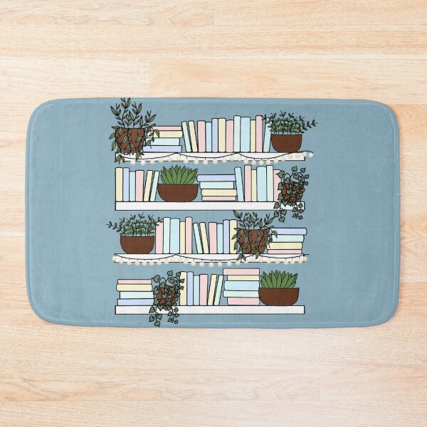 Item preview, Pastel Bookshelf with Plants | Bibliophile print | Plant lover | Bookworm | Aesthetic Bookshelf designed and sold by scintillare.