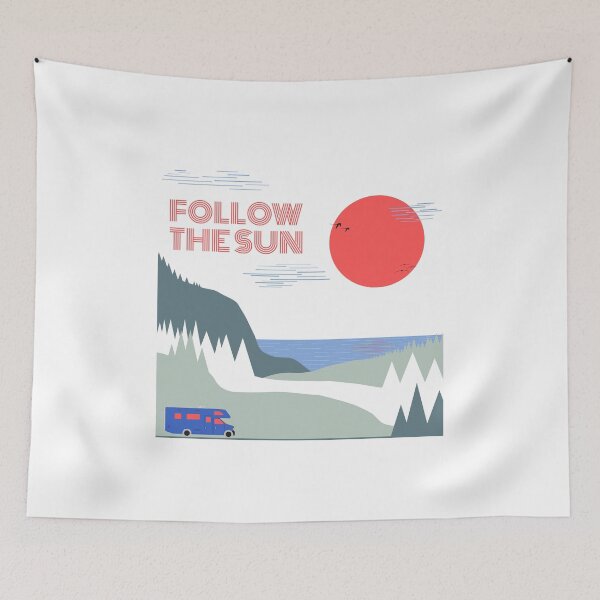 Aperçu de l'œuvre Coucher de soleil aventure soleil camping montagnes mer camping-car créée et vendue par CreatDifference.