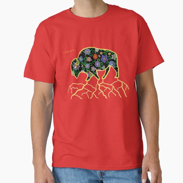 Item preview, floral buffalo designed and sold by miyotehiskwew Karlee Fellner.
