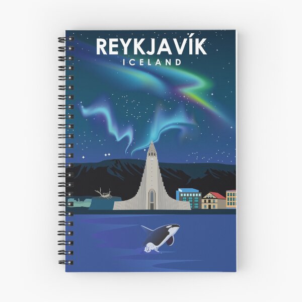 Item preview, Reykjavik Iceland northern lights Travel Poster designed and sold by Stadify.