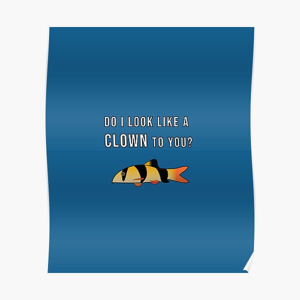 "Do I Look Like A Clown To You Funny Clown Loach" Poster for Sale by