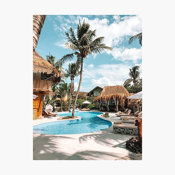 Item preview, Tropical Mexico Vacation, Palm Tree Pool designed and sold by newburyboutique.