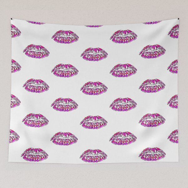 Item preview, Kiss Me and Shut Up, Kiss Me Lips, Sexy, Trippy Lips Psychedelic Text Art Logo designed and sold by Anticulture.