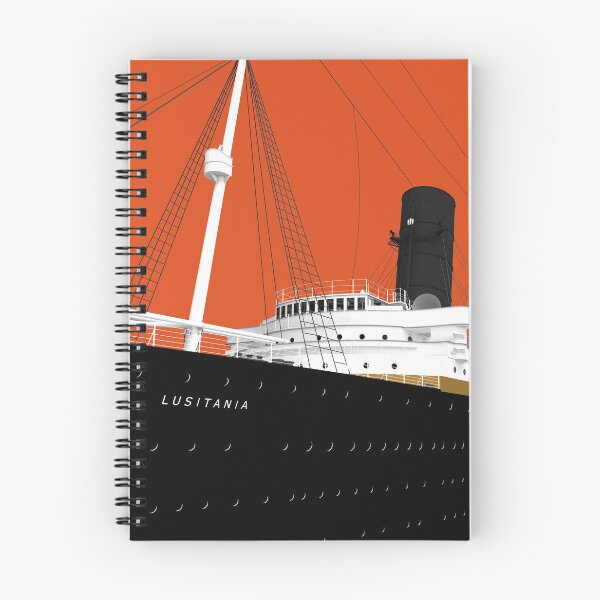 Item preview, RMS Lusitana - PopArt in Cunard Red designed and sold by Historical Ocean Liners.