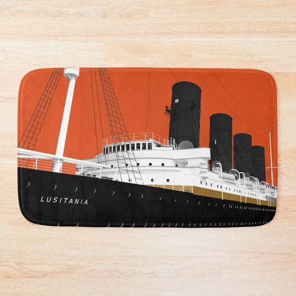 Item preview, RMS Lusitana - PopArt in Cunard Red designed and sold by Historical Ocean Liners.