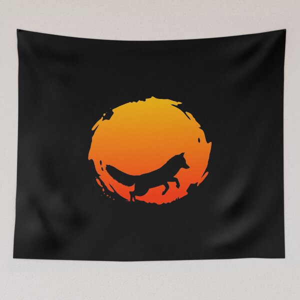 Item preview, A Jumping Fox With A Sunset designed and sold by Paulina Vanlife.