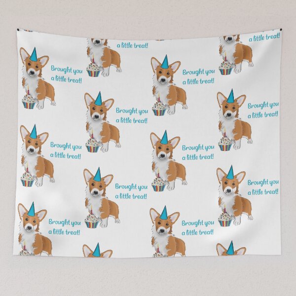 Item preview, Cute Birthday Corgi with a Cupcake and Birthday Hat | Brought You a Little Treat designed and sold by ElysianCreation.
