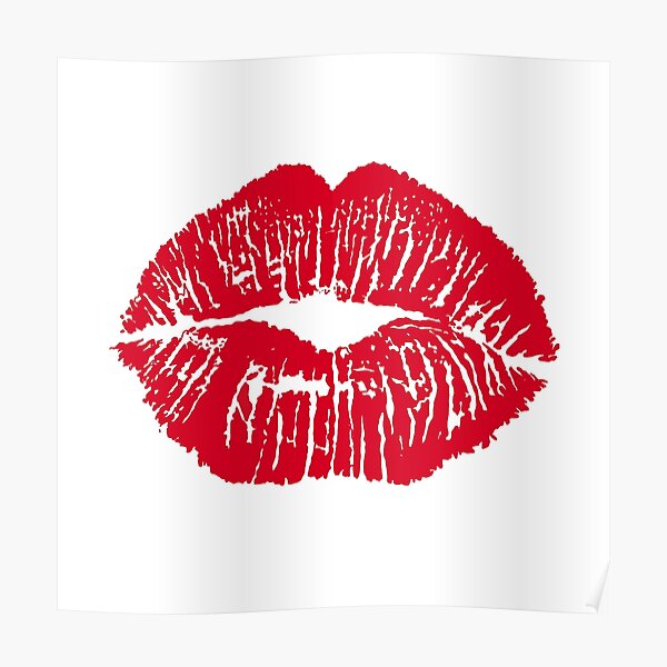 Sexy Up Girl Red Lips Heart Posters for Sale Redbubble