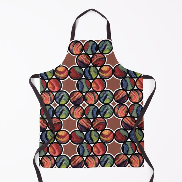 Item preview, Colorful mixed paint circle balls abstract pattern with dark red background designed and sold by CiniArt.