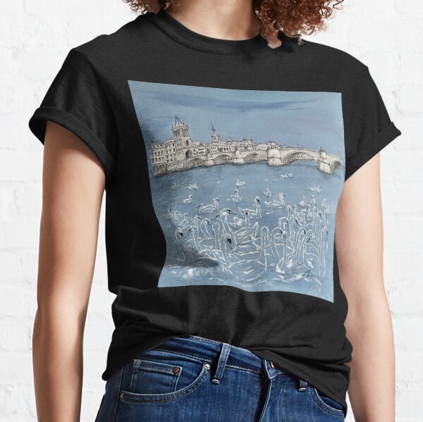 Charles Bridge - Prague (Swan Lake) Classic T-Shirt